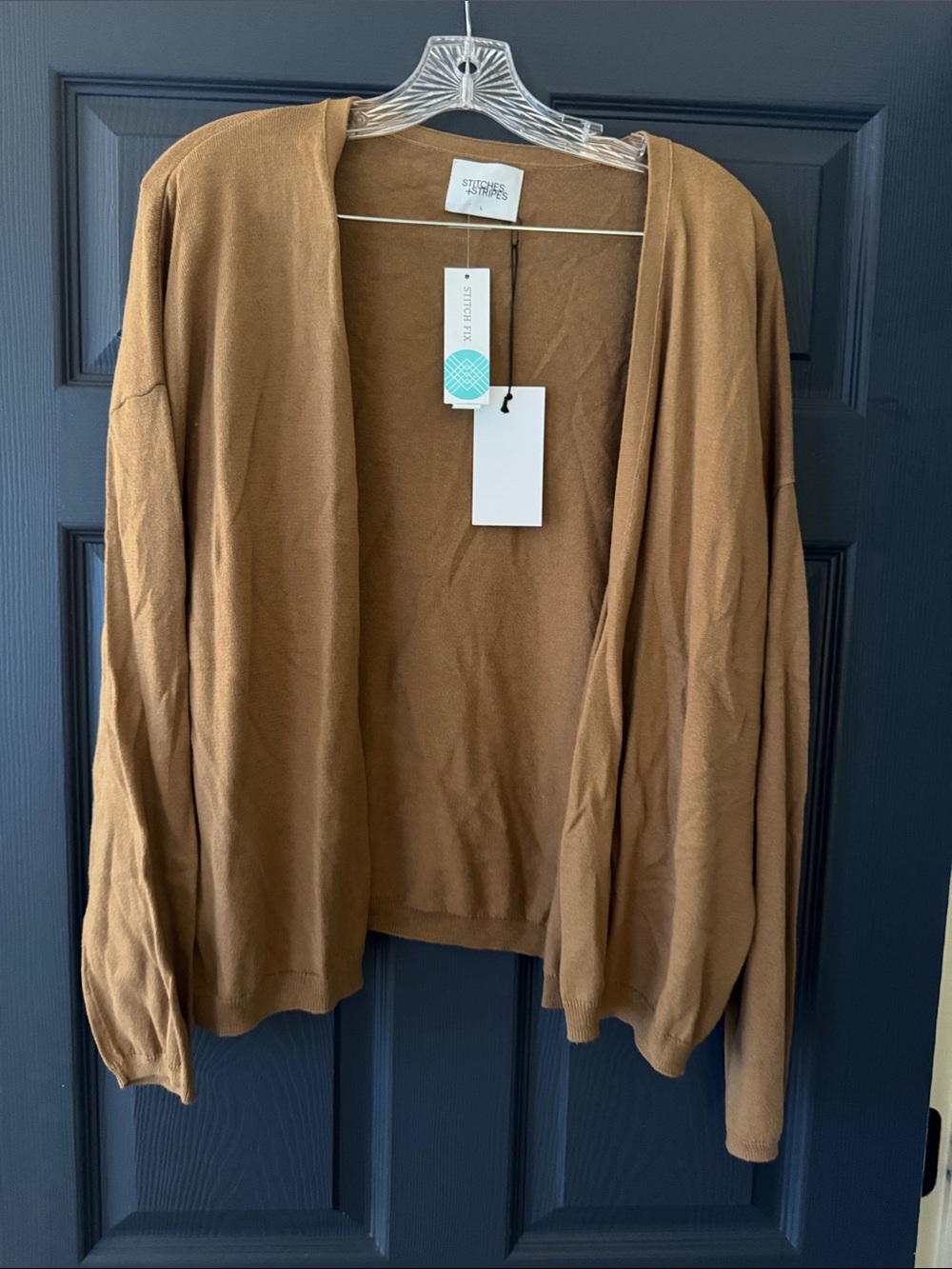 Open-Front Cardigan in Camel